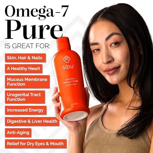 Omega 7 Pure, 100% Pure Sea Buckthorn Juice (32 oz), USDA Organic – Boosts Immune System, Supports Cardiovascular Health, Amazing for Skin Hair and Nails