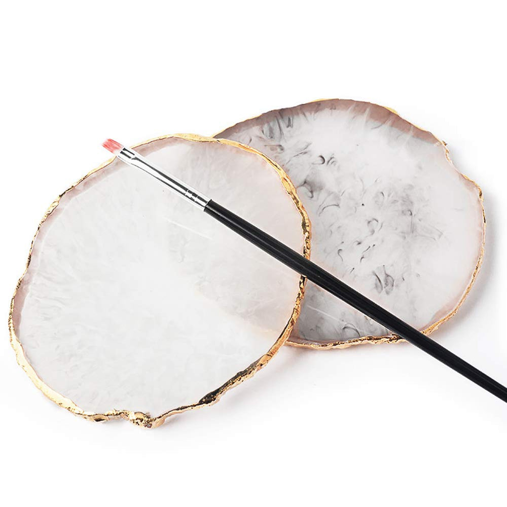 1 Pack Natural Resin Agate Phnom Penh Nail Glue Palette Crystal Edge Shooting Props Toning Works Display Board Tool (Light gray)