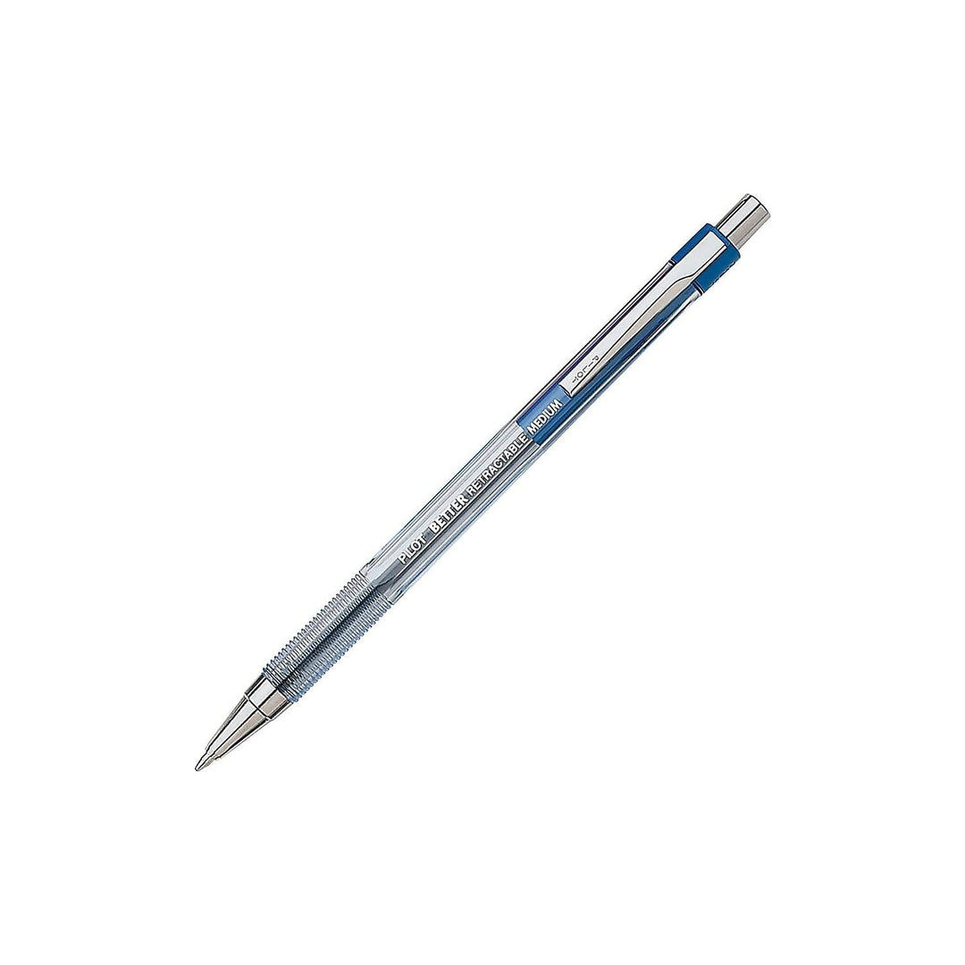 The Better Ball Point Pen Refillable & Retractable Ballpoint Pens, Medium Point, Blue Ink, 12-Pack (30006) (Packaging May Vary)