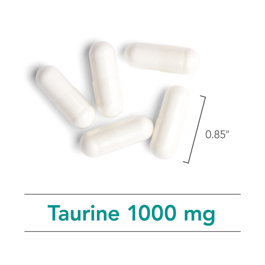 Taurine 1000mg Supplement - Cardiovascular Support, Free Form Amino Acid, Pure, Organic, Vegetarian Capsules - 250 Count