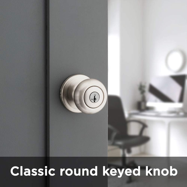 Juno Entry Knob Featuring SmartKey in Satin Nickel