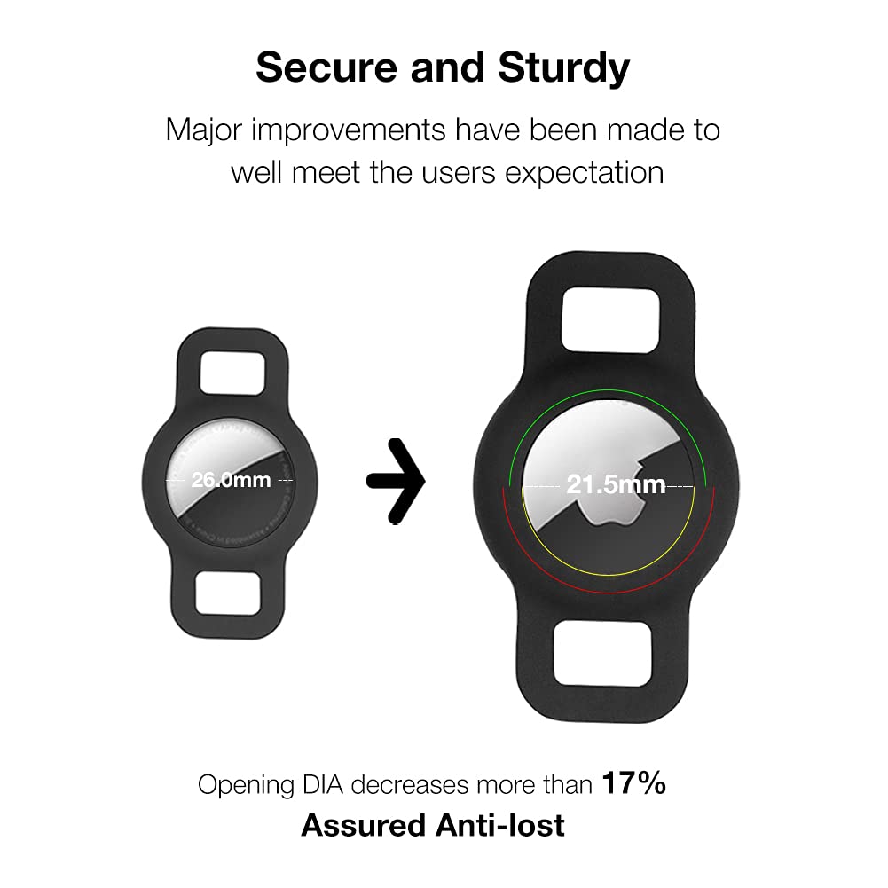 Airtag Cat Collar Holder, Small Air Tag Dog Collar Holder Compatible with Apple Tag, Anti-Lost Pet Tracker Case for Puppy Collars 3/8 5/8