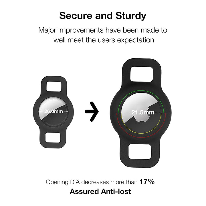 Airtag Cat Collar Holder, Small Air Tag Dog Collar Holder Compatible with Apple Tag, Anti-Lost Pet Tracker Case for Puppy Collars 3/8 5/8