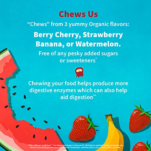 Dr. Formulated Probiotics Organic Kids+ Plus Vitamin C & D - Berry Cherry - Gluten, Dairy & Soy Free Immune & Digestive Health Supplement, No Added Sugar, 30 Chewables (Shelf Stable)