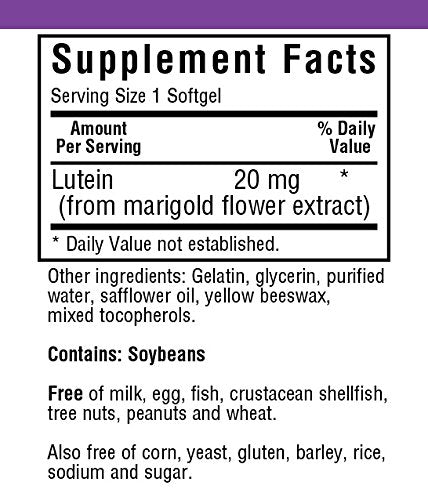 BLUEBONNET NUTRITION LUTEIN 20 mg