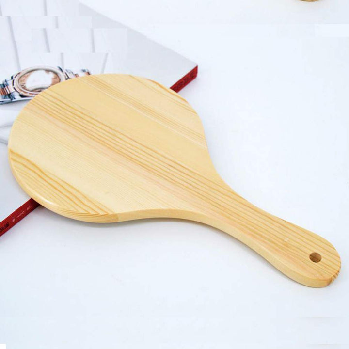 Wooden Handle Portable Round Cosmetic Mirror Handmade Hand Held Mirrors Beauty Vanity Mirrors with Hanging Hole for Home and Travel Makeup Use