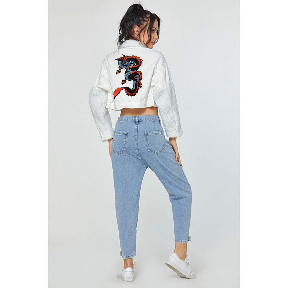 Dragon Lrage Iron On Patch Embroidered Applique 13.4Inch Dragon Sew on Patches for DIY Costume, Jackets, Jeans, Clothing, Bags