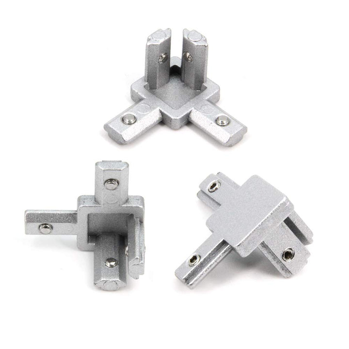 8PCS Silver 3 Way End Corner Bracket with Screws for 6mm T-Shape 2020 Series Aluminum Extrusion Profile (3-Way Corner Bracket-Silver)