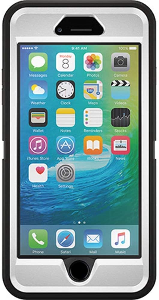 Defender Series Rugged Case for iPhone 6s Plus & iPhone 6 Plus Non-Retail Packaging - Black/White - CASE ONLY