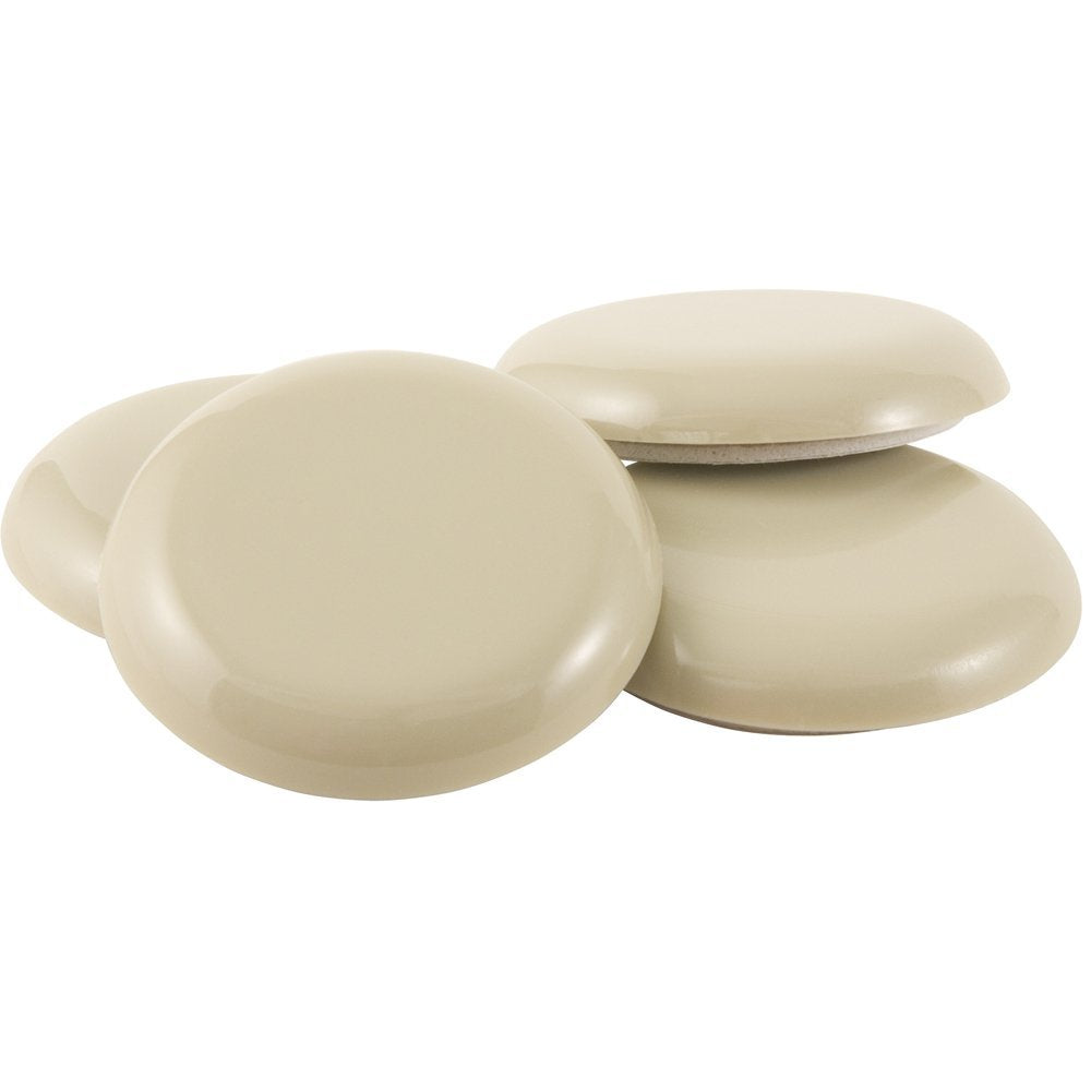 2 1/4 Round Self-Stick Furniture Sliders or Movers for Carpet to Protect Flooring and Move Effortlessly, Beige (4 Pack)