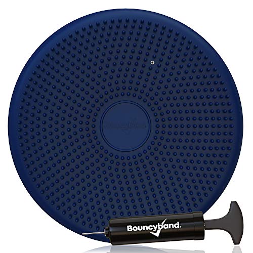 Bouncyband – Wiggle Seat – Blue, 13” D – Large Sensory Cushion for Kids Ages 6-18+ – Promotes Active Learning, Improves Student Productivity, Includes Easy-Inflation Pump
