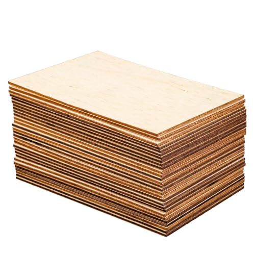 Unfinished Wood, 15 Pack Basswood Sheets for Crafts, Craft Wood Board for House Aircraft Ship Boat Arts and Crafts, School Projects, Wooden DIY Ornaments(150x100x2mm)