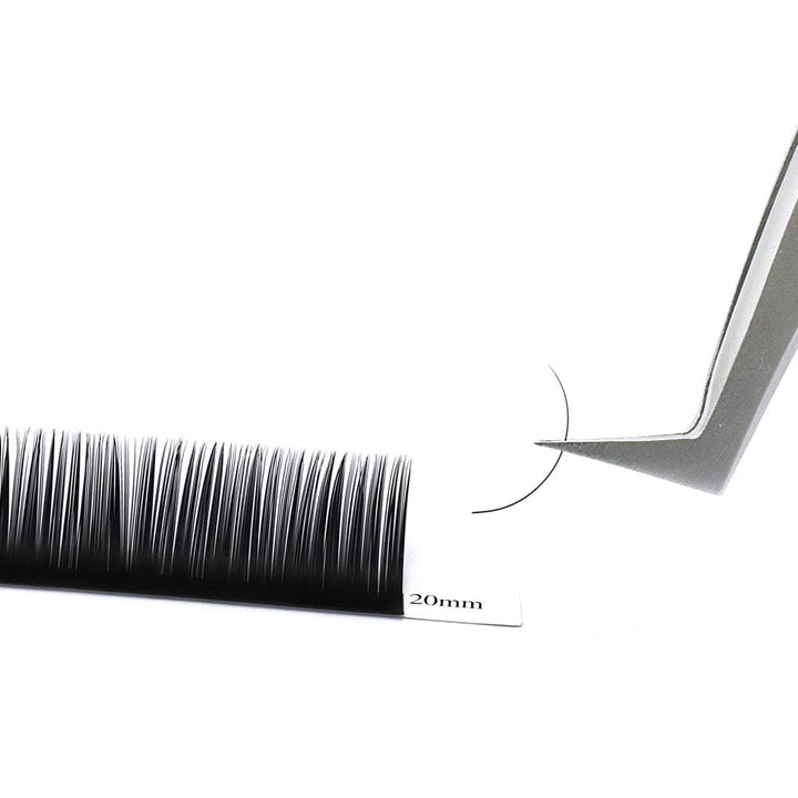 Eyelash Extension 16 Rows .10 .15 .20 .25 Optinal Mix 8-16mm|12-20mm Classic Lash Extensions C D Curl Black Single Silk Lashes (16 Rows 0.25 C Mix 12-20mm)