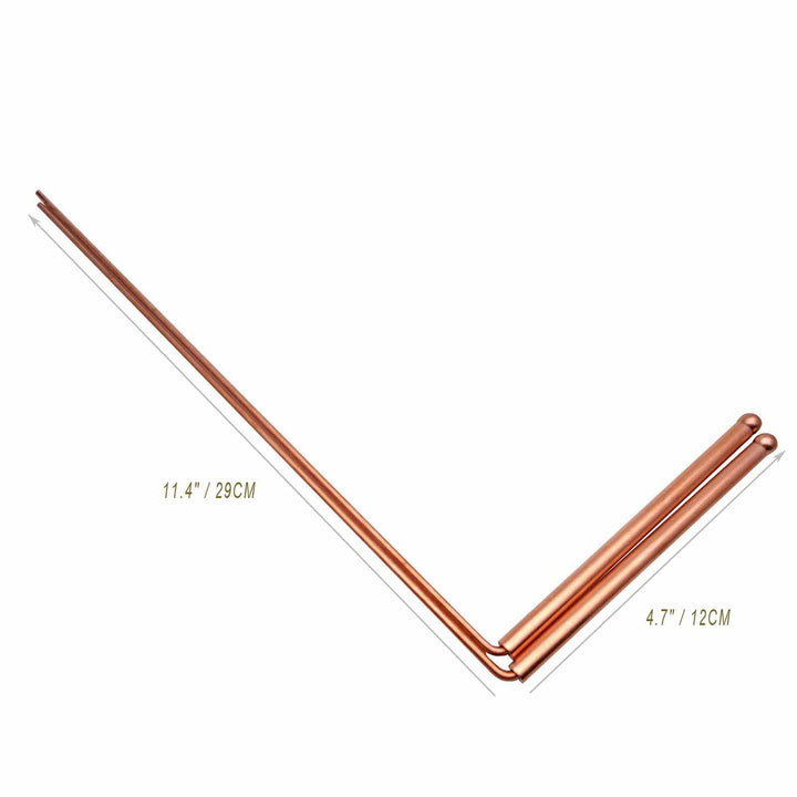 99.9% Copper Dowsing Rod - Detect Gold, Water, Ghost Hunting etc - 2pcs Divining Rods with Bag.