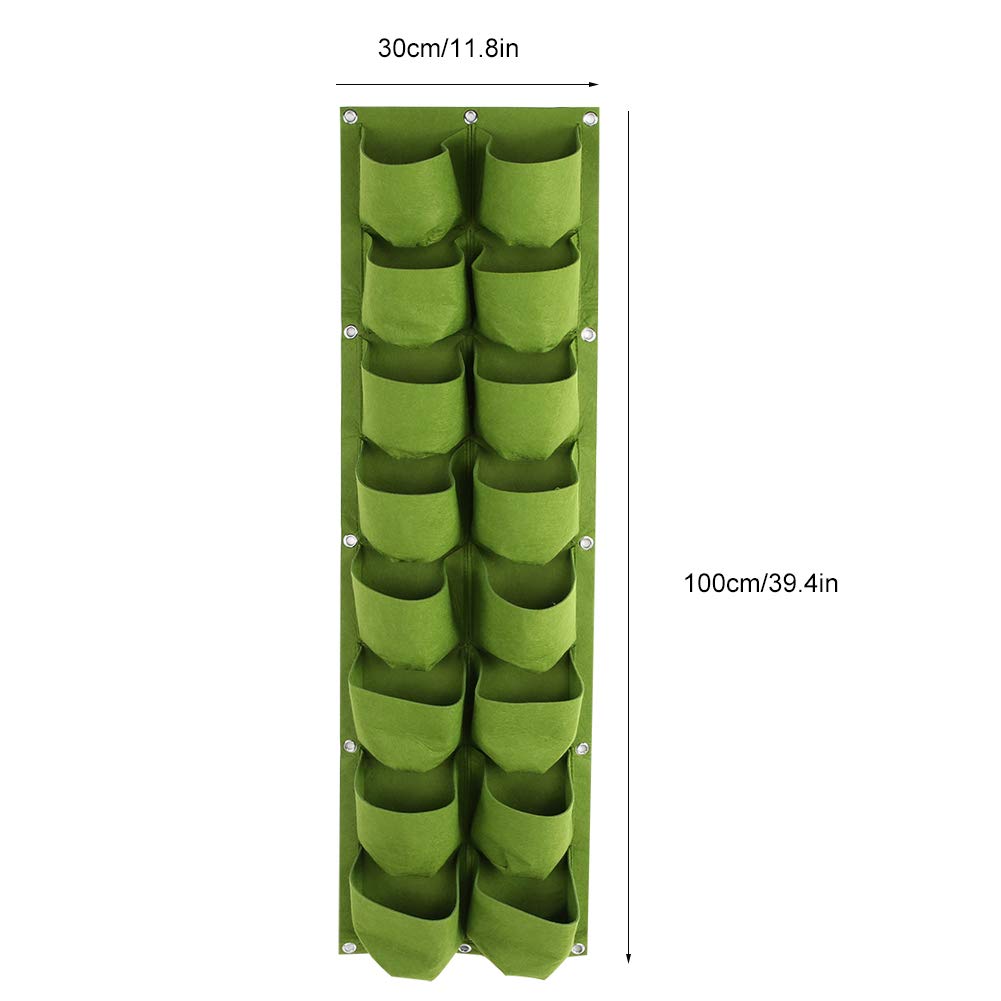 72 Pocket Vertical Wall Garden Planter,Wall Hanging Planting Bags for Garden Indoor Outdoor (Green)