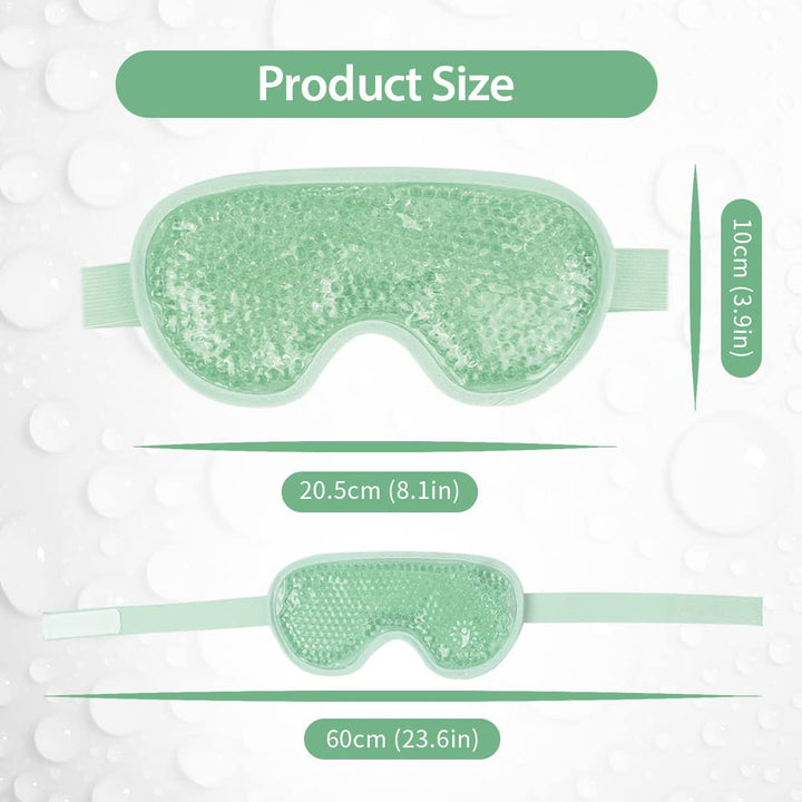 Green: Cold Eye Mask Gel Bead Cooling Eye Mask For Puffy Eyes, Headache, Migraine, Relaxation, Reusable Plush Eye Ice Pack For Hot Cold Therapy Newgo (Green)