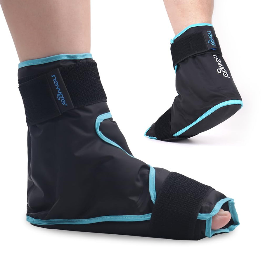 Ice Pack Foot Ice Pack Wrap for Plantar Fasciitis, Edema, Achilles Tendonitis Relief, Gel Foot Cold Pack Hot Cold Therapy Ice Boot for Foot and Ankle Swelling, Sprained Ankles Heels - Black