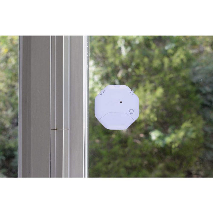Wireless Window Glass Vibration Alarm With High and Low Sensitivity Settings, 115dB, Audible Up To 700-Feet (213-Meters), Includes Home Security Decal, Battery Test Button, 2-Pack