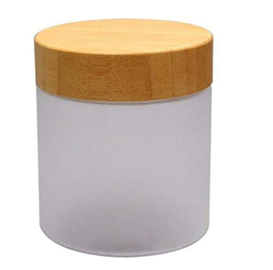1Pc 250Ml Empty White Bamboo Lid Frosted Pet Plastic Bottle Pot with Liners Jars Container for Make Up Sample Face Cream Lotion Emulsion Cosmetic Storage