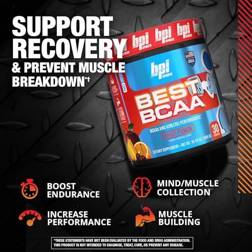 Best BCAA - Building Blocks of Protein and Muscle - Post-Workout Recovery - Weight Loss Support - Fruit Punch, 30 Servings, 300 grams