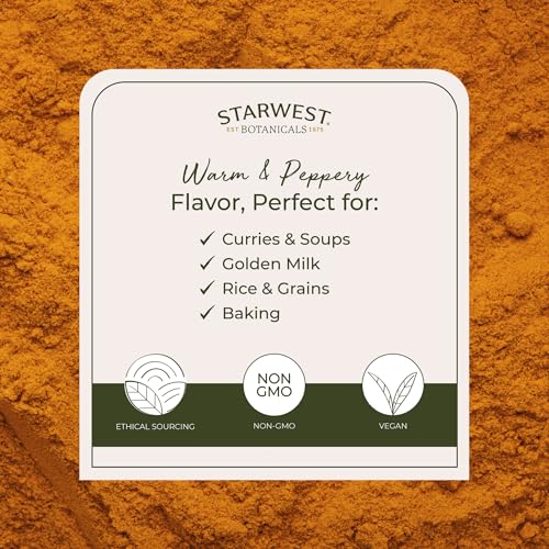 Organic Ground Turmeric Root Powder - Curcumin Spice for Cooking & Seasoning, Natural Source of Antioxidants, Immune Support, Certified Kosher, Non-GMO - Bulk 1 lb Bag