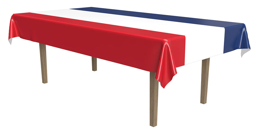 Patriotic Tablecover (red, White, Blue) Party Accessory (1 Count) (1/Pkg)