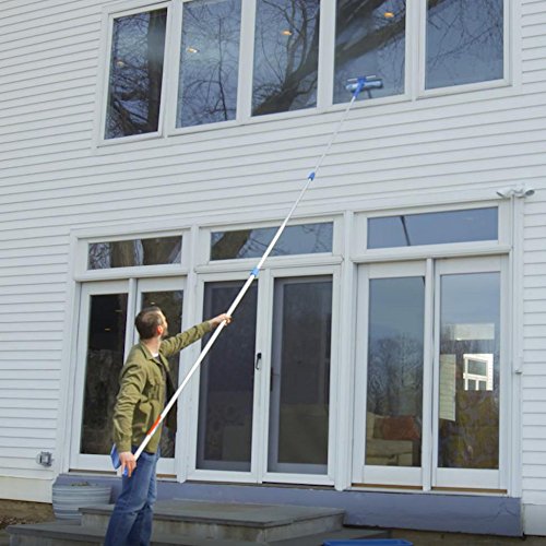 Unger Professional 6 Window Cleaning Tool: 2-in-1 Microfiber Scrubber and Squeegee