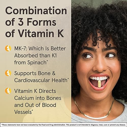 K-Right - Vitamin K-Complex (K1, MK-4, MK-7, D3) - 60 Servings (Softgels) - Dietary Supplement for Bone & Cardiovascular Health Support - Vitamin K2 MK-7 - Gluten Free