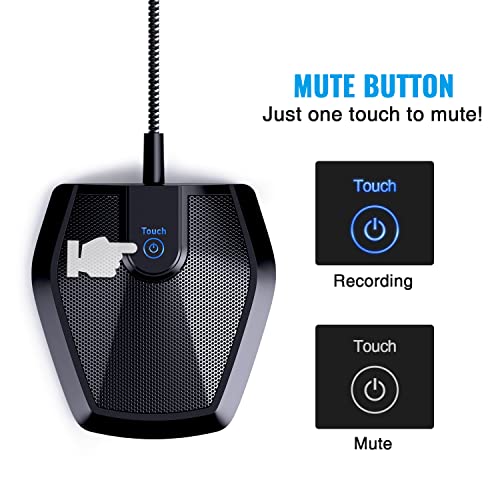 Conference USB Microphone, Omnidirectional Condenser PC Mic for Video Conference, Recording, Skype, Online Class, Court Reporter, Plug & Play Compatible with Mac OS X Windows PC Compute, G11