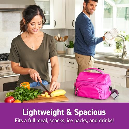 ® Deluxe Lunch Bag - Durable and Insulated Lunch Tote with Zippered Outer Pocket, Internal Mesh Pocket, Padded & Adjustable Straps, & 2-Way Zippers - Fits Most Lunch Boxes (Purple)