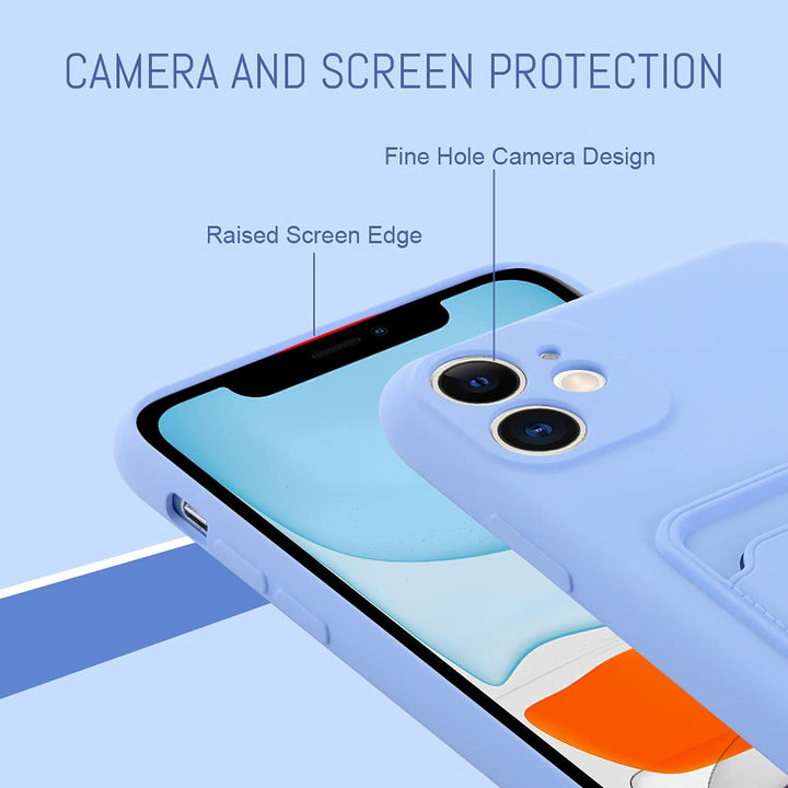Wallet Case for iPhone 11 (6.1 inch), Card Holder Camera Protection Cover for iPhone 11 + Screen Protector, Soft Slim Card Slot Case Compatible with iPhone 11 Phone Case -Purple