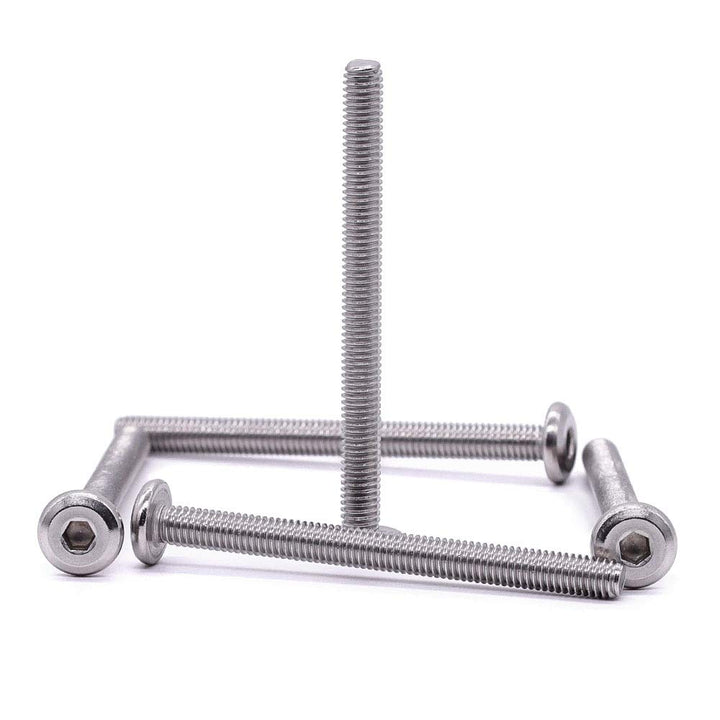 M8-1.25 x 90mm (6 PCS) Hex Socket Head Cap Screws Furniture Screws, 304 Stainless Steel 18-8, Round Head Connector Screws for Furniture,Binding Screws