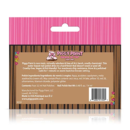 | 100% Non-Toxic Girls Nail Polish | Safe, Cruelty-free, Vegan, & Low Odor for Kids | Barn Box Set (4 Polish Gift Set)