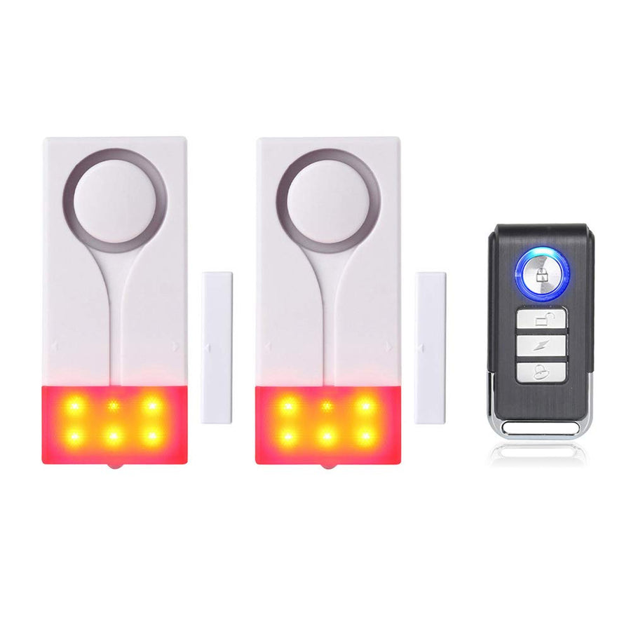 Wireless Door Alarm, Anti Theft Burglar Alarm, DIY Protection Ideal for Home, Garage, Apartment and RV (Include 2 Alarm 1 Remote Control)