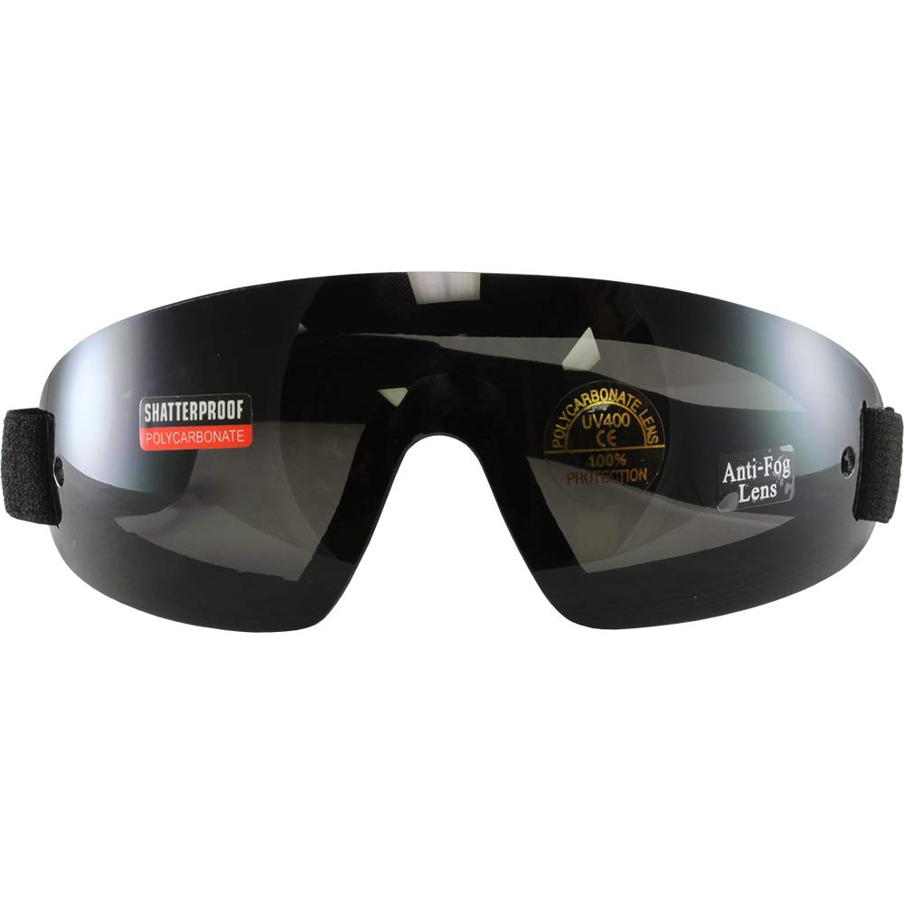 Wing Skydiving Goggles Paragliding Smoke Great Peripheral Vision Design. Comfortable Neoprene Foam Padding, Adjustable Headstrap.