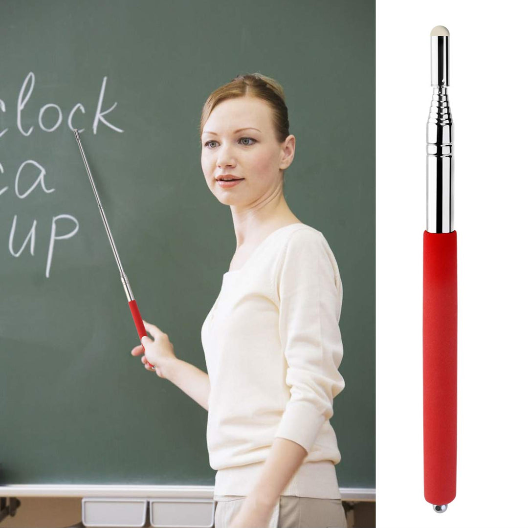 Tinksky Telescopic Teachers Pointer,Teaching Pointer,Hand Pointer Extendable Telescopic Retractable Pointer Handheld Presenter Classroom Whiteboard Pointer (Red)