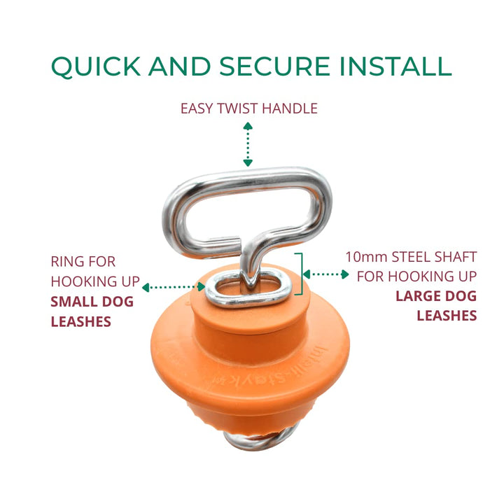 IntelliLeash Intelli-Stayk: 4 Diameter with Exclusive Surface-Lock Technology for Pulling and Bending Prevention