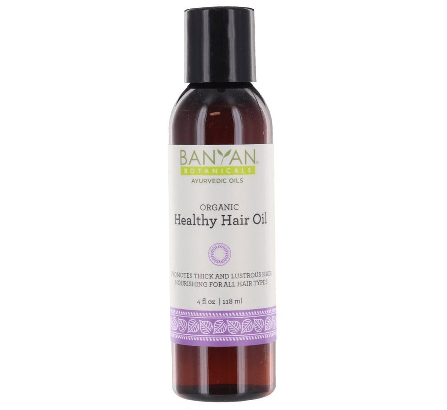 Healthy Hair Oil – Organic Herbal Oil with Bhringaraj & Amla – Ayurvedic Hair Care for Strong, Thick, Lustrous Hair & for Scalp Massage – 4oz. – Non GMO Sustainably Sourced Vegan