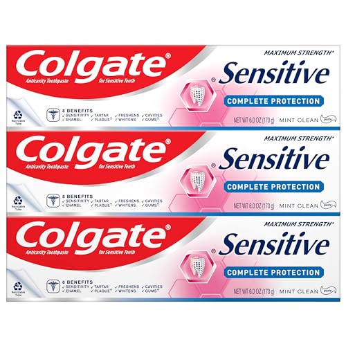 Sensitive Toothpaste, Complete Protection, Mint - 6 Ounce (Pack of 3)