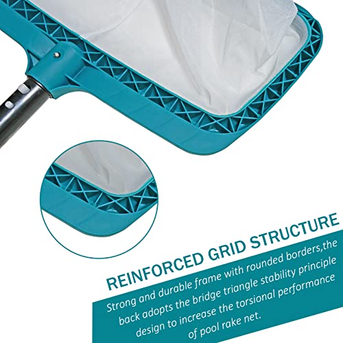 Professional Pool Skimmer Net, Heavy Duty Swimming Leaf Rake Cleaning Tool with Deep Fine Nylon Mesh Net Bag - Fast Cleaning,Easy Scoop Edge,Debris Pickup Removal