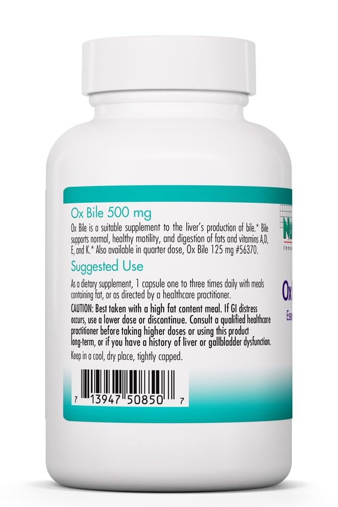 Ox Bile 500 mg - Ox Bile Supplements for No Gallbladder, Digestive Enzymes for Liver, Fat Digestion Support, Hypoallergenic Gallblader Supplements - 100 Capsules 1-Pack