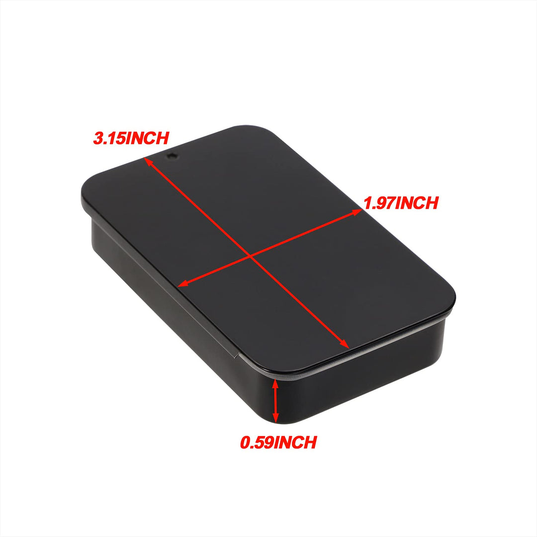 4Pcs 3.15x1.97x0.59Mini Metal Slide Top Tin Containers, Sliding Cover Push-Pull Tin Box,Portable Slide Cover Storage Box for Wedding Jewelry Lip Balm Container Cosmetic Organizer(Black)
