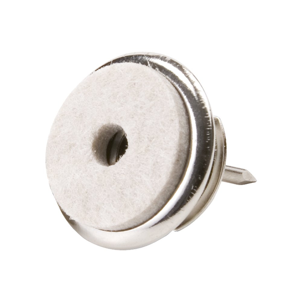 Nail On - 1 Swivel Glides with Felt for Straight or Angled Wooden Furniture Legs - (4 pieces) Brass, Round