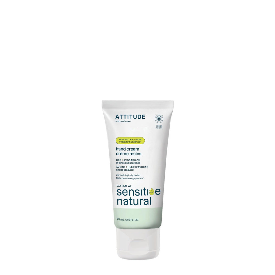 ATTITUDE Nourishing Hand Cream for Dry & Sensitive Skin, Dermatologist-tested & Hypoallergenic, EWG Verified, Vegan & Cruelty-free Hand Moisturizer, Avocado Oil, 2.5 Fl. Oz.