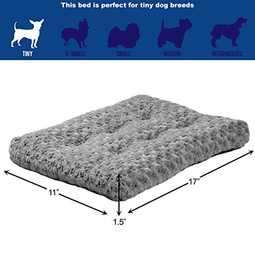 Plush Pet Bed; Ombré Swirl & Cat Bed; Gray 17L x 11W x 1.5H - Inches for Toy Dog Breeds, 40618-SGB, 18-Inch