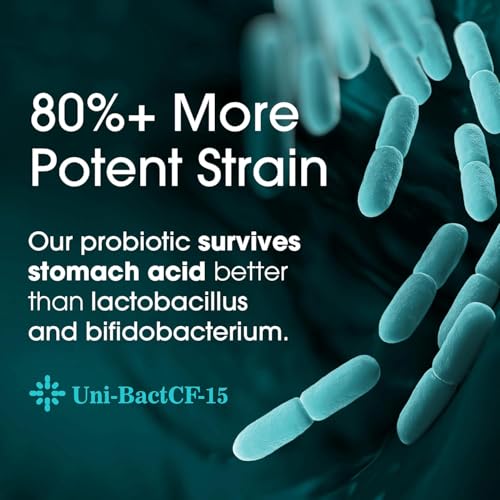 Probiotics for Women and Men - with Lactase Enzyme and Prebiotic Fiber for Digestive Health - 80%+ More Potent Supplement for Gut Health Support - Vegan Raw Probiotic Formula, Made in The USA