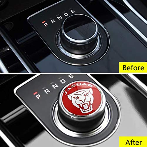 Gear Shift Knob Cover Decoration Trim Sticker for Jaguar XF XE XJ F-Pace (Red)
