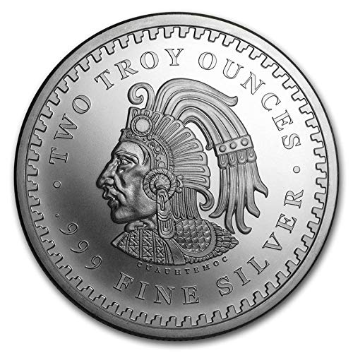 2 oz .999 Aztec Calendar Stone, Eagle Warrior Emperor of Tenochtitlan New