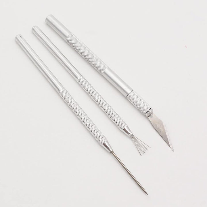 3Pcs Clay Ceramic Needle Tools Pottery Craft Tools Sculpture Feather Pin, Carving Knife and Needle Detail Tools for Pottery Modeling, Carving, Detail Processing
