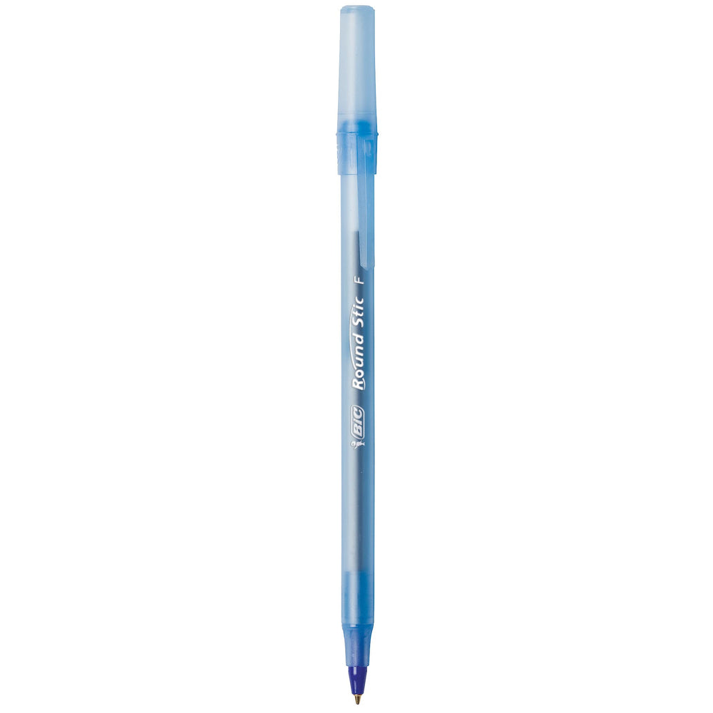 Round Stic Xtra Life Ballpoint Pens, Medium Point (1.0mm), Blue, Flexible Round Barrel For Writing Comfort, 60-Count
